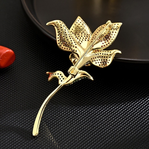 Trâm, Ghim Cài Áo HimHip Hoa Loa Kèn Sang Chảnh HKCC Đính Phale 7cm