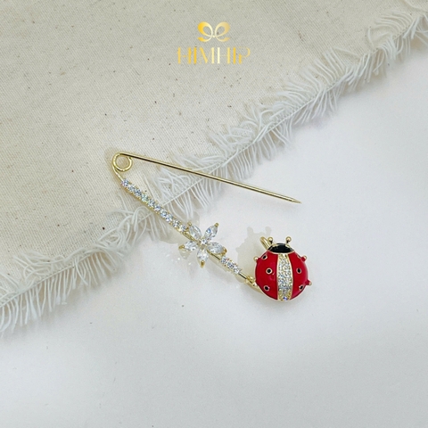 Trâm, Ghim Cài Kim Băng HimHip Bọ Rùa Đỏ Đáng Yêu HKCC Đính Phale 5.5cm