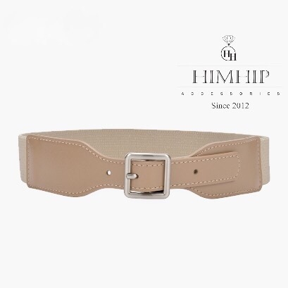 Dây Lưng HimHip Da Thật Khoá Vuông Mix Chun Co Giãn 4x75.5cm