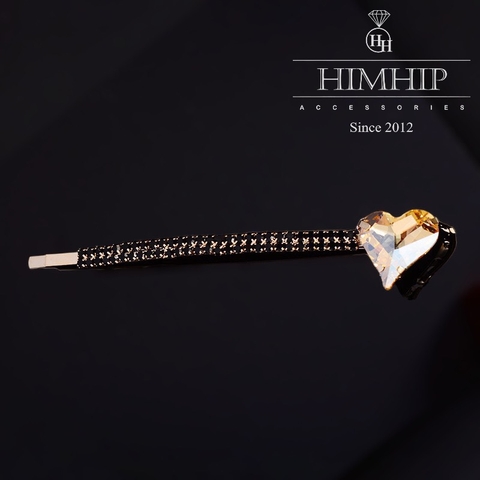 Kẹp Mái HimHip Đính Đá Phale Hình Trái Tim Đáng Yêu 0.5x9cm