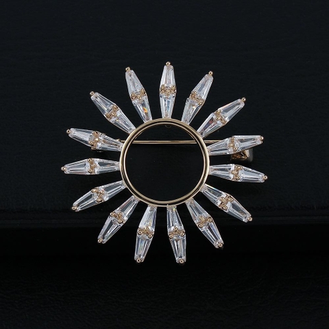 Trâm, Ghim Cài Áo HimHip Vòng Tròn Cánh Thưa Thanh Lịch HKCC Đính Phale 3,5cm