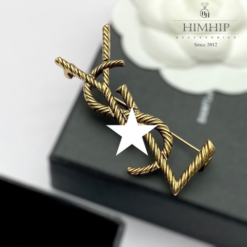 Trâm, Ghim Cài Áo HimHip Hình Chữ YSL Sang Trọng HKCC 3*7cm