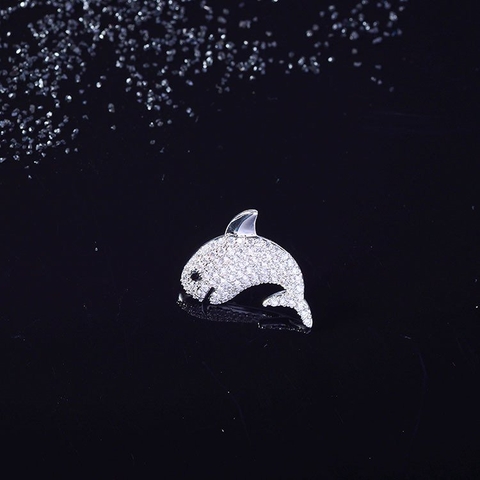 Pin Cài Áo HimHip Nam Nữ Cá Heo Đáng Yêu HKCC Đính Phale 2 cm