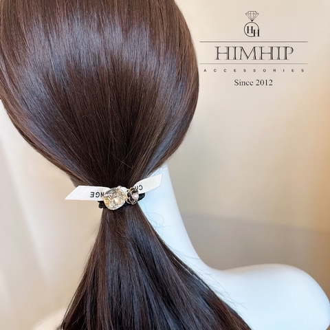 Dây Buộc Tóc HimHip Mix Đá Phale Thắt Nơ Hoa Hồng Sang Trọng 5.5cm