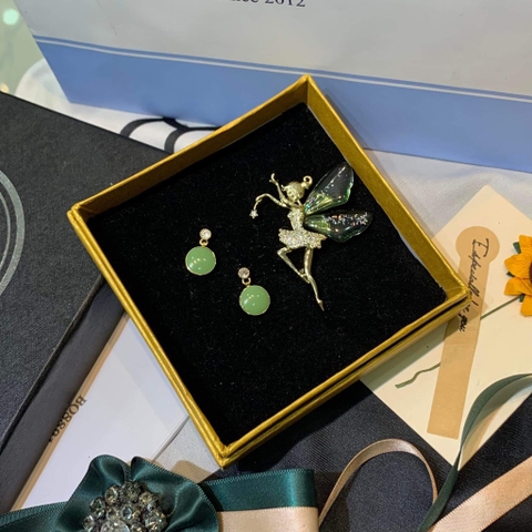 Set Khuyên Tai Kèm Cài Áo 22