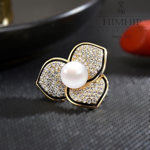 Pin Cài Áo HimHip Hoa Trà Thanh Lịch HKCC Mix Trai 2*2,4cm
