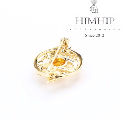 Trâm, Ghim Cài Áo HimHip Rồng Vàng Sang Trọng HKCC Đính Phale 2*3,5cm