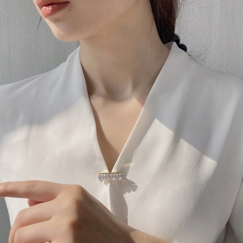 Trâm, Ghim Cài Áo Nhỏ HimHip Thanh Ngang Vàng Sang Trọng HKCC Đính Phale 1*2,5cm