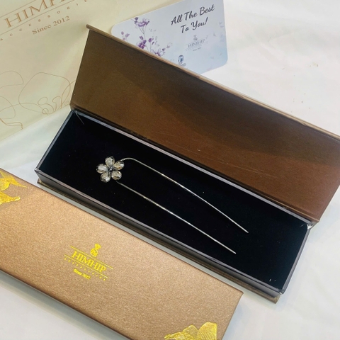 Trâm Cài Tóc HimHip HKCC Hoa Phale 5 Cánh 2.2cm Thanh Lịch 11*2.5cm Kèm Hộp Phụ Kiện Áo Dài