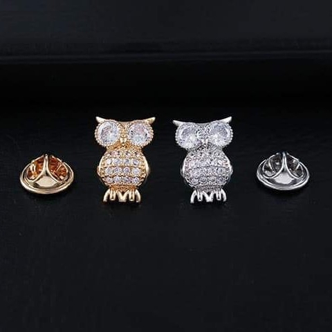 Pin Cài Áo HimHip Nam Nữ Cú Nhỏ Thanh Lịch HKCC Đính Phale 1,5cm