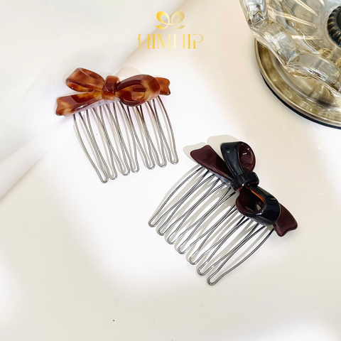 Xước Tóc HimHip Plastic Nơ Nhỏ Vắt Sổ 7 Răng 5,7x5,7cm