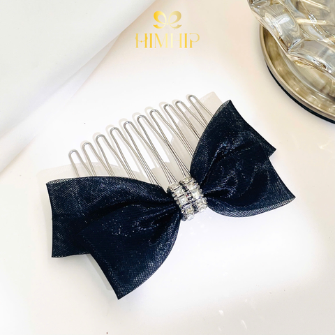Xước Tóc HimHip HKCC Nơ Voan Thắt Hàng Phale 10 Răng 9,2x6,4cm