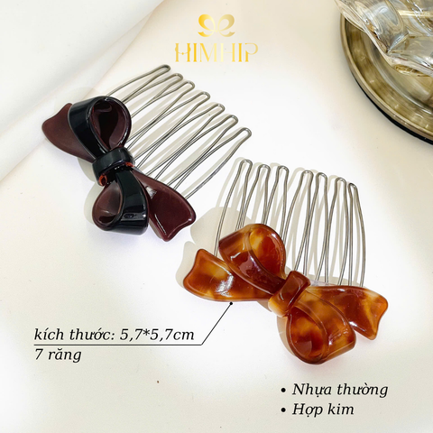 Xước Tóc HimHip Plastic Nơ Nhỏ Vắt Sổ 7 Răng 5,7x5,7cm