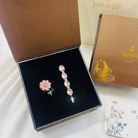 Set Quà Valentine 8/3 HimHip Kẹp Mái & Cài Áo Kèm Túi Hộp Thiệp - 132
