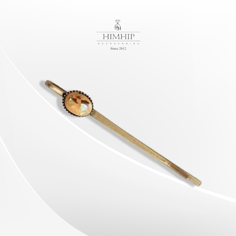 Kẹp Mái HimHip HKCC Dáng Mảnh Đính Hạt Cổ Điển 5.5cm