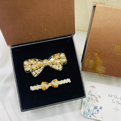 Set Quà 8/3 HimHip Kẹp Bấm & Kẹp Mái Kèm Túi Hộp Thiệp - 112