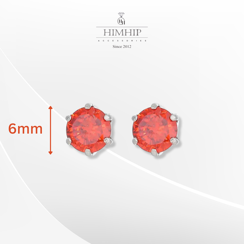 Khuyên Tai Nụ HimHip Hạt Phale Tròn Đính Chấu TiTan Lục Giác 6ly