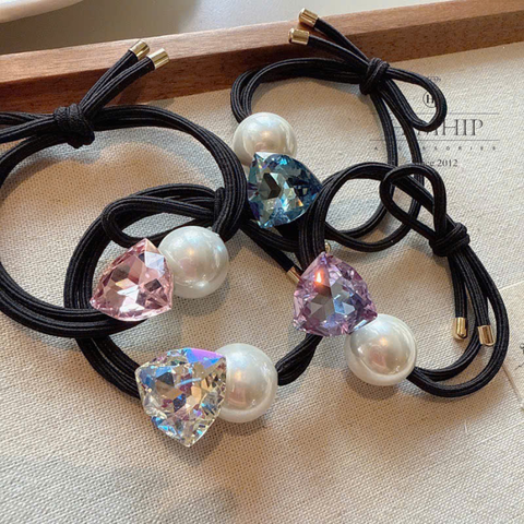 Dây Buộc Tóc HimHip Phale Tam Giác 1.7cm Phối Giả Trai 1.5cm