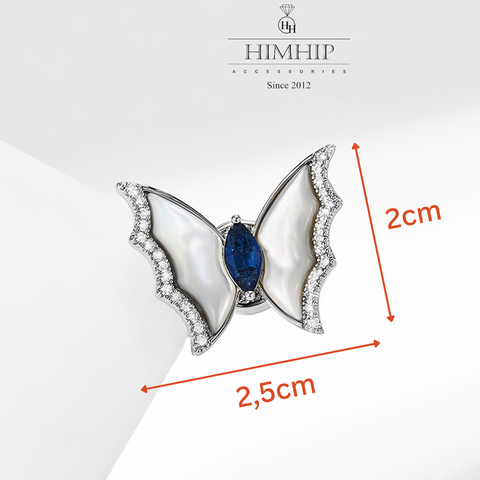 Pin Cài Tự Hít HimHip HKCC Bướm Nhỏ Phale Xanh Sang Trọng 2*2.5cm
