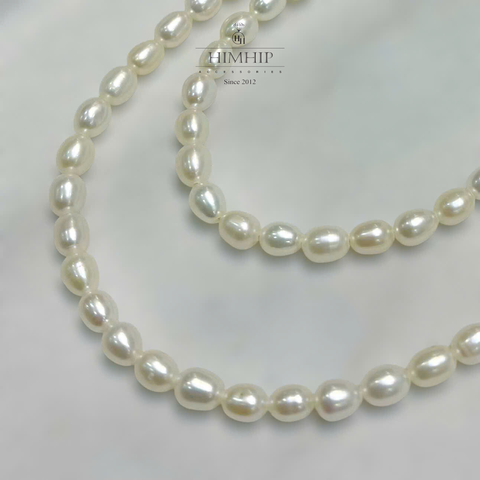 Vòng Cổ HimHip Trai Dị Hạt Gạo 4 Ly Khóa Tròn Phối Xoắn Vòng 80.7cm