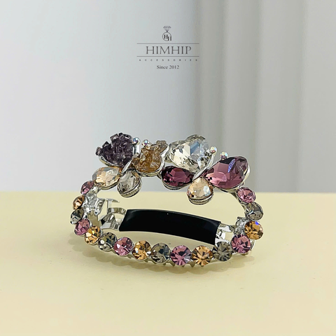 Kẹp Bấm HimHip HKCC Oval Phale Tam Sắc Phối Bướm Nhỏ 4*5.5cm