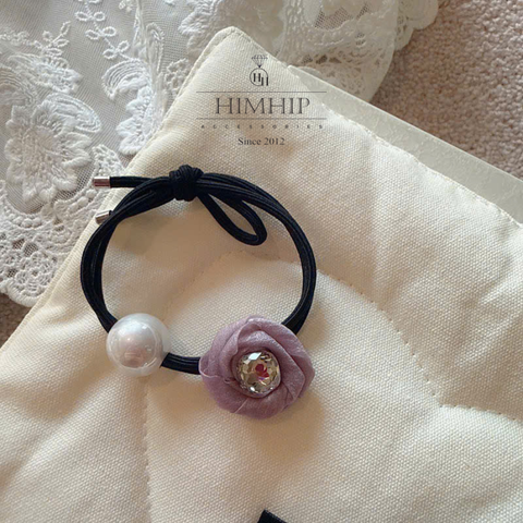 Dây Buộc Tóc Tag HimHip Hoa Hồng Nụ Phale 2.3cm Phối Giả Trai 1.7cm