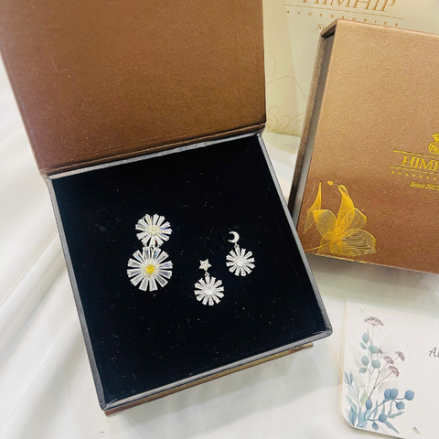 Set Quà 8/3 HimHip Khuyên Tai & Kẹp Mái Kèm Túi Hộp Thiệp - 263