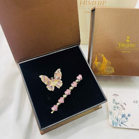 Set Quà Valentine 8/3 HimHip Kẹp Mái & Cài Áo Kèm Túi Hộp Thiệp - 102