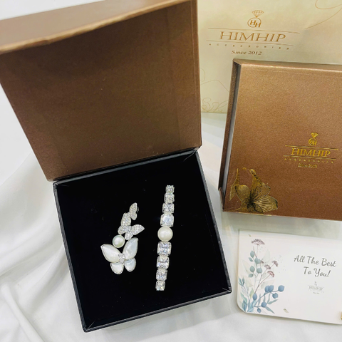 Set Quà 8/3 HimHip Kẹp Bấm & Cài Áo Kèm Túi Hộp Thiệp - 120