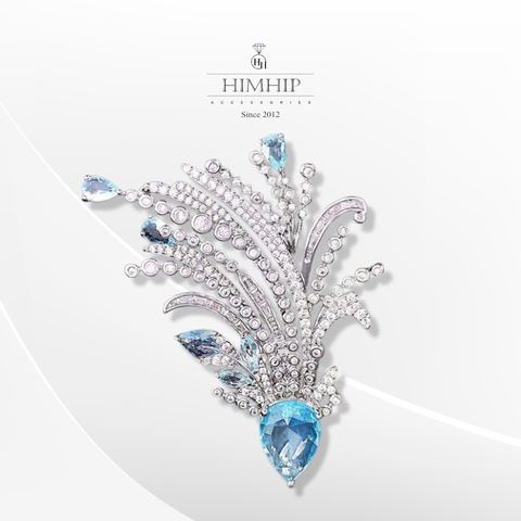 Trâm, Ghim Cài Áo HimHip HKCC Hoa Lúa Sương Mai 6.3x3.7cm