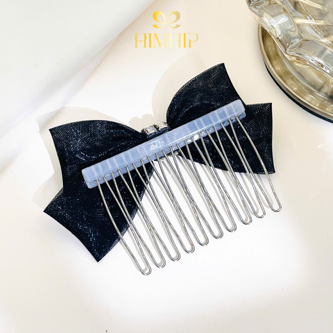 Xước Tóc HimHip HKCC Nơ Voan Thắt Hàng Phale 10 Răng 9,2x6,4cm