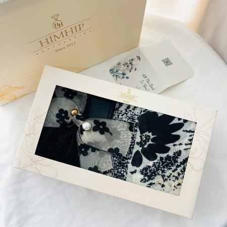 Set Quà Tặng HimHip Khăn Viscose 90x90cm & Bối Tóc Kèm Túi Hộp Thiệp - 120