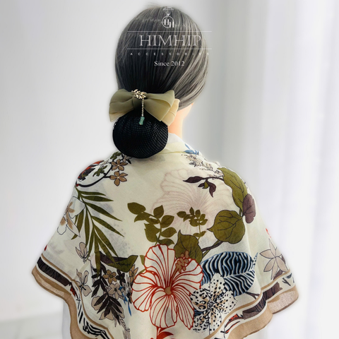 Set Quà Tặng HimHip Khăn Viscose 90x90cm & Bối Tóc Kèm Túi Hộp Thiệp - 121