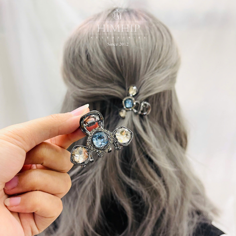 Kẹp Càng Cua HimHip HKCC Phối Đá Phale Vuông Sang Trọng 3x4.5cm