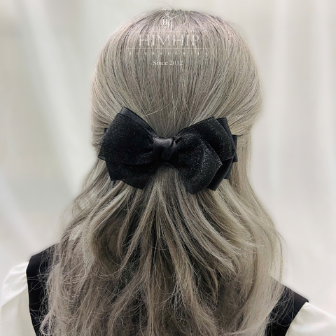 Kẹp Bối, Búi Lưới HimHip Phối Vải Voan Nơ To Thanh Lịch 7x13cm