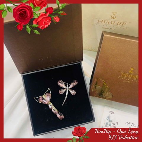 Set Quà Valentine 8/3 HimHip Kẹp Mái & Cài Áo Kèm Túi Hộp Thiệp - 101