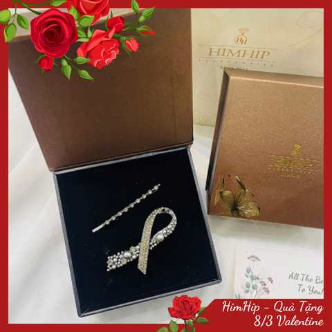 Set Quà 8/3 HimHip Kẹp Mái Kèm Túi Hộp Thiệp - 125