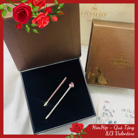 Set Quà Valentine 8/3 HimHip Kẹp Mái Kèm Túi Hộp Thiệp - 105