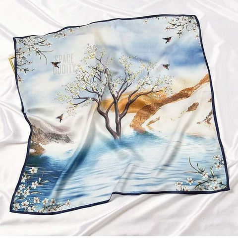 Set Quà Himhip Khăn Lụa Cao Cấp 65*65cm & Cài Khăn, Cài Áo Túi Hộp Thiệp - 07