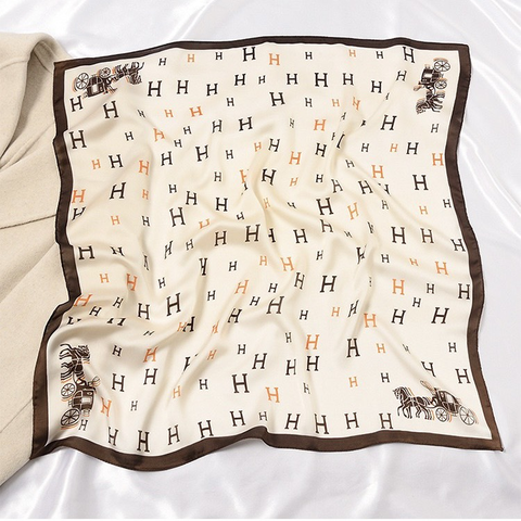 Set Quà Tặng Khăn Lụa Vuông Khổ 70  & Cài Khăn, Cài Áo, Kẹp Tóc Kèm Túi Hộp Thiệp - 42