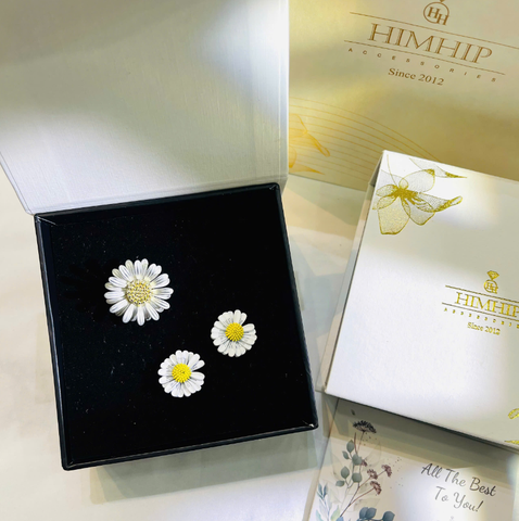 Set Quà HimHip Khuyên Tai & Cài Áo Kèm Túi Hộp Thiệp - 217