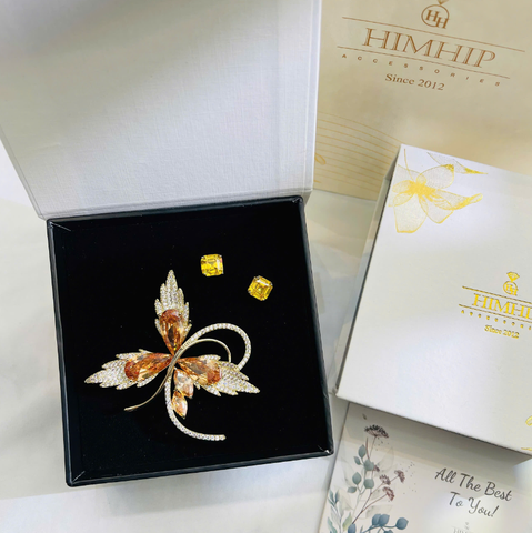 Set Quà HimHip 20/10 Khuyên Tai & Cài Áo Kèm Túi Hộp Thiệp - 243
