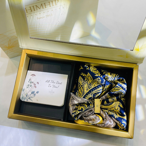 Set Quà HimHip Khăn Lụa Cao Cấp 53*53cm & Cài Khăn Kèm Túi Hộp Thiệp - 897