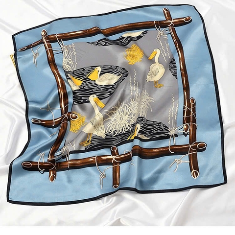 Set Quà 8/3 HimHip Khăn Lụa Cao Cấp 65x65cm & Cài Áo, Khuyên Tai Kèm Túi Hộp Thiệp - 1272