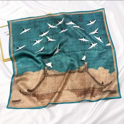 Set Quà HimHip Khăn Lụa Cao Cấp 53*53cm & Cài Áo Kèm Túi Hộp Thiệp - 1141