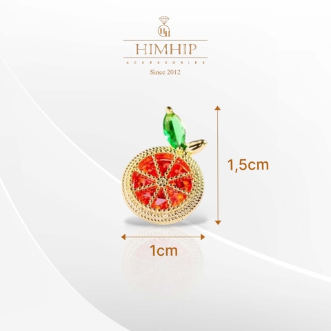 Pin Cài Áo HimHip Quả Cam Nhỏ Xinh Xắn HKCC Đính Phale 1*1,5cm
