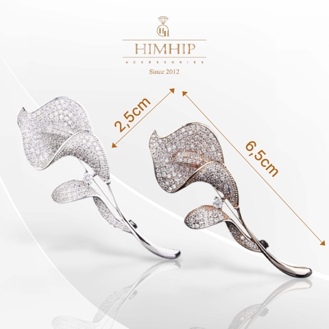 Trâm, Ghim Cài Áo HimHip Hoa Vân Môn Thanh Lịch HKCC Đính Phale 2,5*6,5cm