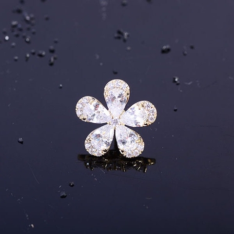 Pin Cài Áo HimHip Hoa 5 Cánh Thanh Lịch HKCC Đính Phale 1.5x1.5cm