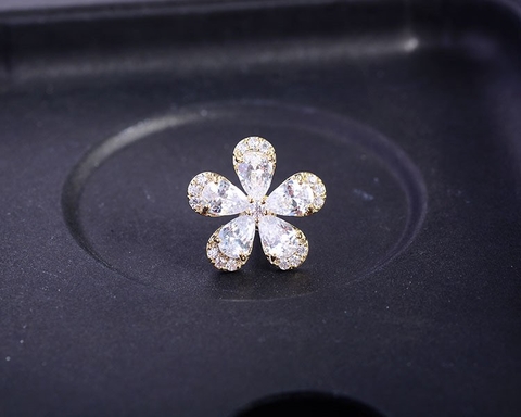 Pin Cài Áo HimHip Hoa 5 Cánh Thanh Lịch HKCC Đính Phale 1.5x1.5cm