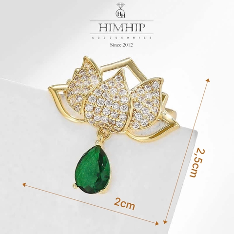 Trâm, Ghim Cài Áo Nhỏ HimHip Hoa Sen Thanh Lịch HKCC Đính Phale 2*2,5cm HPBD